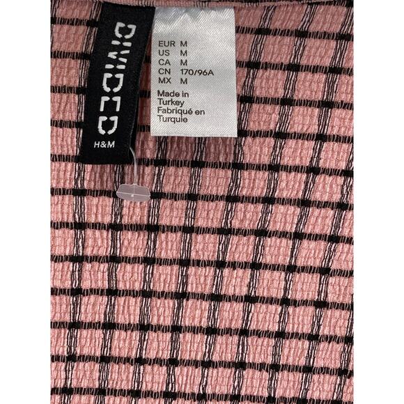 Smocked Waist Long Sleeve Milkmaid Pinup Crop Top Size M V Neck H&M Feminine - Picture 3 of 9